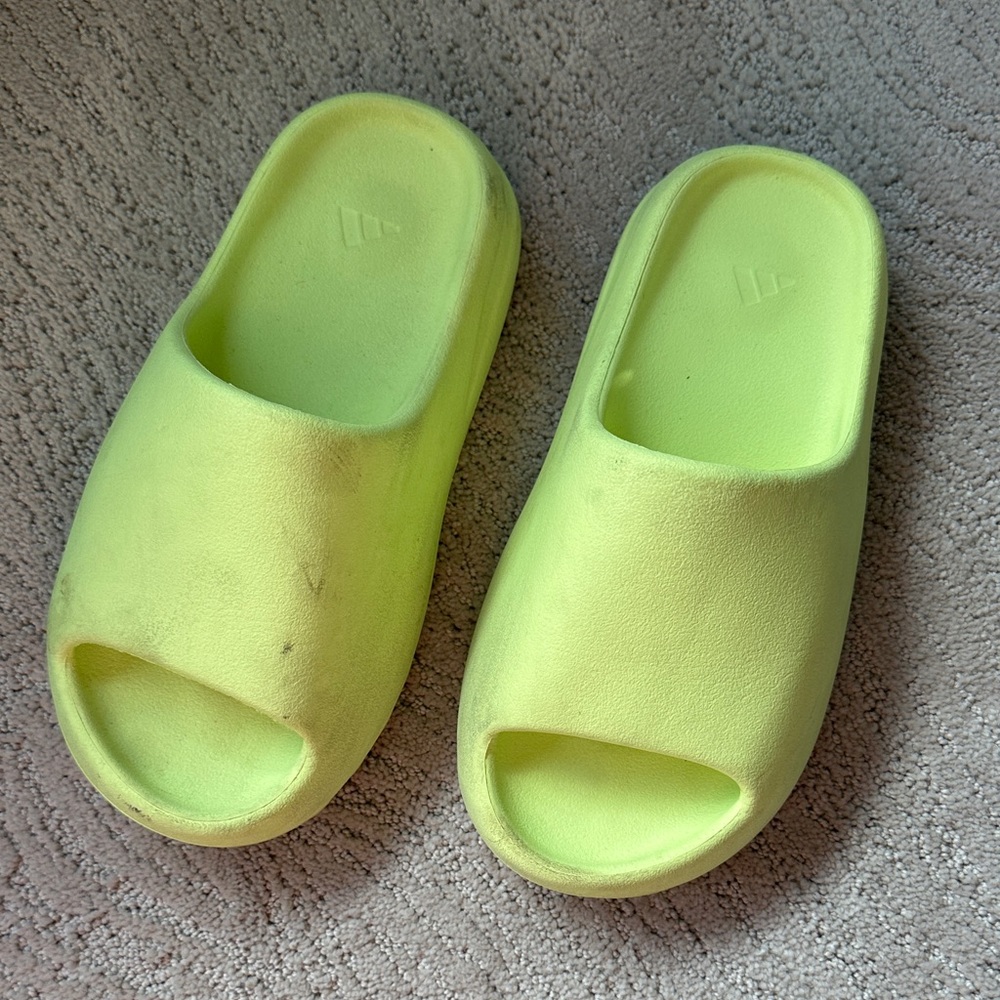 Yeezy Slides Size 5 US Adidas Green Neon